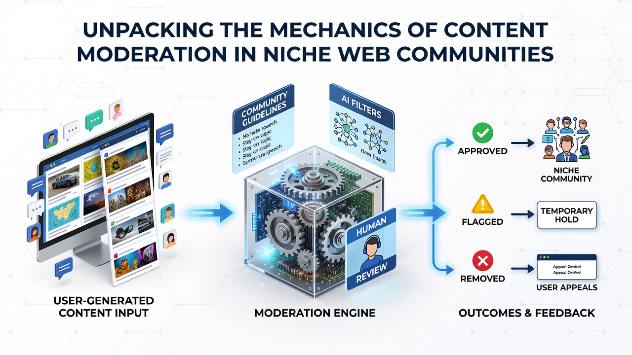 Unpacking the Mechanics of Content Moderation in Niche Web Communities